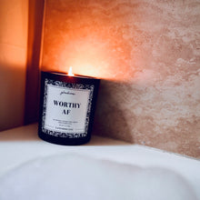 Load image into Gallery viewer, Worthy AF - self love affirmation motivational cute home decor gifts for friends confidence manifestation candle